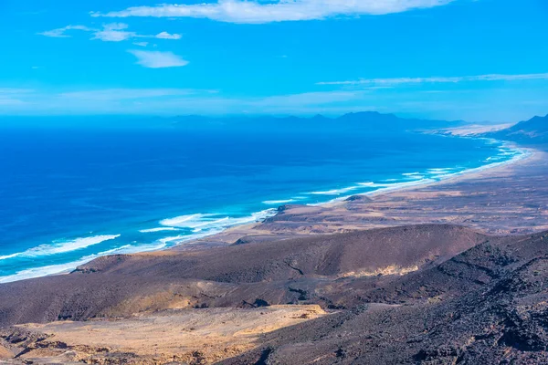 Aerial View Cofete Beach Fuentevertura Canary Islands Spain — 스톡 사진