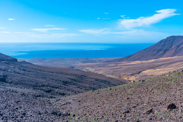 Jandia yarımadasındaki Fuerteventura çorak arazisi, Kanarya adaları, İspanya.