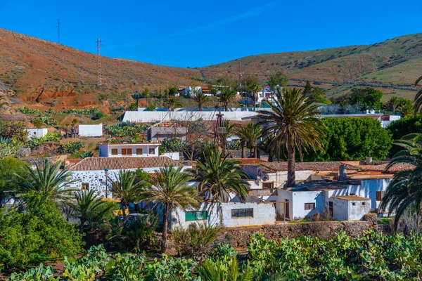 Fuerteventura, Kanarya Adaları, İspanya 'daki Betancuria kasabasının panoraması.