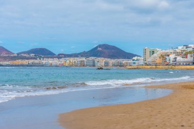 Gran Canaria 'daki Las Canteras Sahili, Kanarya Adaları, İspanya.