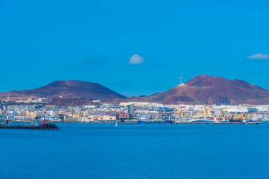 Las Palmas de Gran Canaria 'daki sanayi limanı, Kanarya adaları, İspanya.