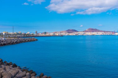 Las Palmas de Gran Canaria 'daki sanayi limanı, Kanarya adaları, İspanya.
