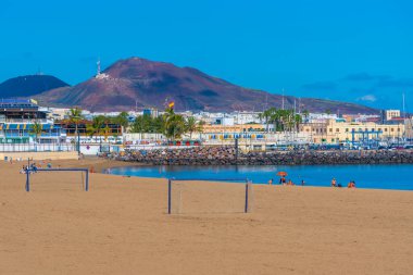Playa de Las Alcaravaneras Las Palmas de Gran Canaria, Kanarya Adaları, İspanya.