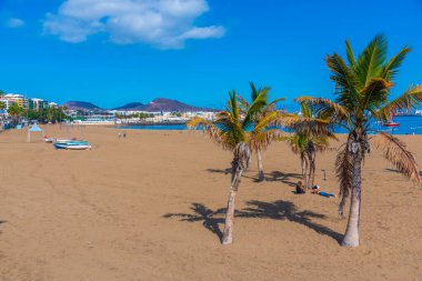 Playa de Las Alcaravaneras Las Palmas de Gran Canaria, Kanarya Adaları, İspanya.