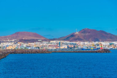 Las Palmas de Gran Canaria 'daki sanayi limanı, Kanarya adaları, İspanya.