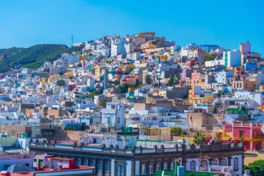 Las Palmas de Gran Canaria 'nın havadan görünüşü, Kanarya Adaları, İspanya.