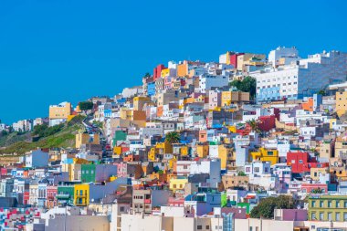 Las Palmas de Gran Canaria 'nın havadan görünüşü, Kanarya Adaları, İspanya.