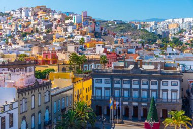 Las Palmas de Gran Canaria 'daki Santa Ana Meydanı' nın havadan görünüşü, Kanarya Adaları, İspanya.