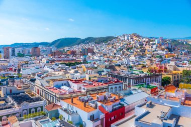 Las Palmas de Gran Canaria 'nın havadan görünüşü, Kanarya Adaları, İspanya.