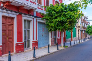 Eski Telde, Gran Canaria, Kanarya Adaları 'ndaki Dar Sokak, İspanya.