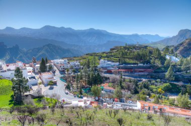 İspanya, Kanarya Adaları, Gran Kanarya 'nın Artenara köyünün manzarası.