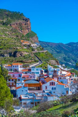 İspanya, Kanarya Adaları, Gran Kanarya 'nın Artenara köyünün manzarası.