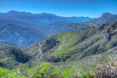 Gran Canaria manzarası Artenara, Kanarya Adaları, İspanya.