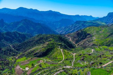 Gran Canaria manzarası Artenara, Kanarya Adaları, İspanya.