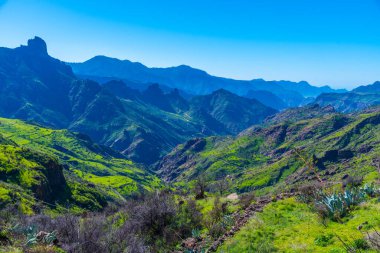 Gran Canaria manzarası Artenara, Kanarya Adaları, İspanya.