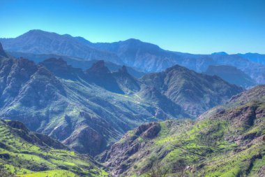 Gran Canaria manzarası Artenara, Kanarya Adaları, İspanya.