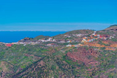 İspanya, Kanarya Adaları, Gran Kanarya 'nın Artenara köyünün manzarası.