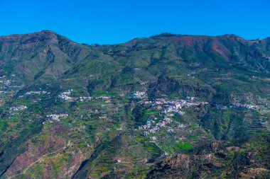 İspanya, Kanarya Adaları, Gran Canaria 'nın Tejeda köyünün manzarası.