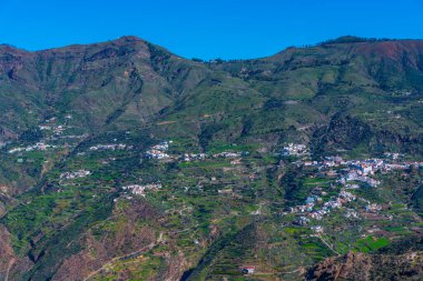 İspanya, Kanarya Adaları, Gran Canaria 'nın Tejeda köyünün manzarası.