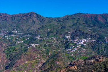 İspanya, Kanarya Adaları, Gran Canaria 'nın Tejeda köyünün manzarası.