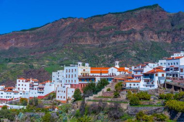 İspanya, Kanarya Adaları, Gran Canaria 'nın Tejeda köyünün manzarası.