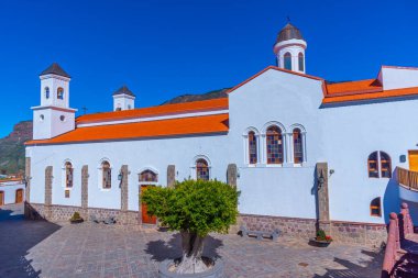Tejeda 'daki Nuestra Senora del Socorro Kilisesi, Büyük Kanarya Adaları, İspanya.