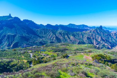 Büyük Kanarya Adaları 'nın dağlık manzarası, İspanya.