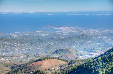 Gran Canaria 'nın Las Palmas, Kanarya Adaları' na uzanan kıyı şeridi manzarası.