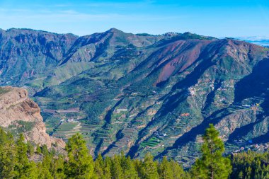 Gran Kanarya 'nın dağlık manzarası, Kanarya Adaları, İspanya.