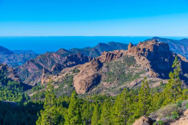 Gran Kanarya 'nın dağlık manzarası, Kanarya Adaları, İspanya.