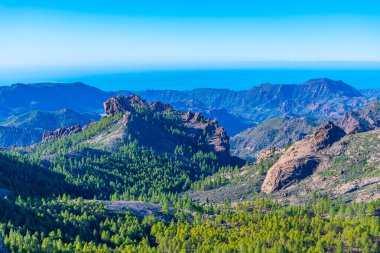 Gran Kanarya 'nın dağlık manzarası, Kanarya Adaları, İspanya.