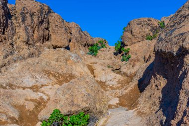 Gran Kanarya 'nın dağlık manzarası, Kanarya Adaları, İspanya.