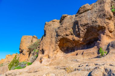 Gran Kanarya 'nın dağlık manzarası, Kanarya Adaları, İspanya.