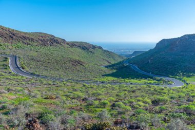 Gran Canaria 'daki Maspaloma kasabasının havadan görünüşü, Kanarya adaları, İspanya.