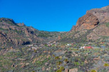Gran Kanarya 'nın dağlık manzarası, Kanarya Adaları, İspanya.