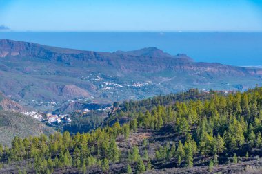 Gran Kanarya 'nın dağlık manzarası, Kanarya Adaları, İspanya.