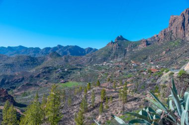 İspanya, Kanarya Adaları, Gran Canaria 'daki La Plata köyünün hava manzarası.