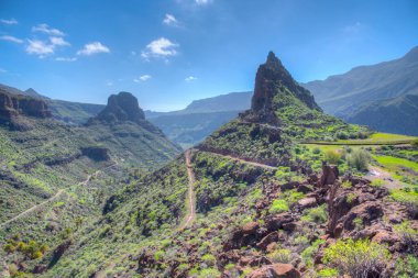 İspanya 'nın Gran Kanarya Adaları' ndaki eski Ansite kalesindeki arkeolojik alan.