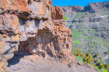 İspanya 'nın Gran Kanarya Adaları' ndaki eski Ansite kalesindeki arkeolojik alan.