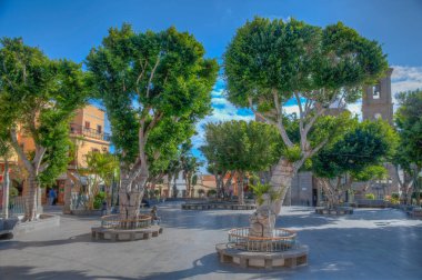 Aguimes, Gran Canaria, Kanarya Adaları, İspanya 'daki San Sebastian kilisesi..