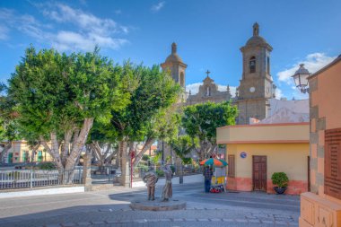 Aguimes, Gran Canaria, Kanarya Adaları, İspanya 'daki San Sebastian kilisesi..