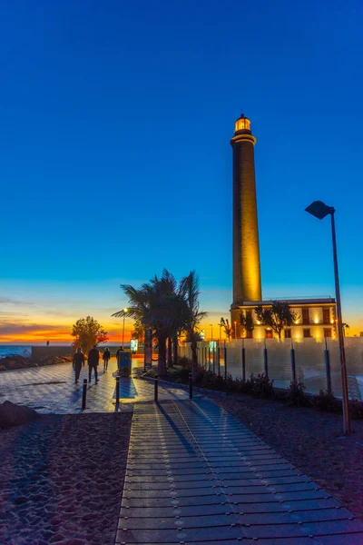 Sunset View Maspalomas Lighthouse Gran Canaria Canary Islands Spain — ストック写真