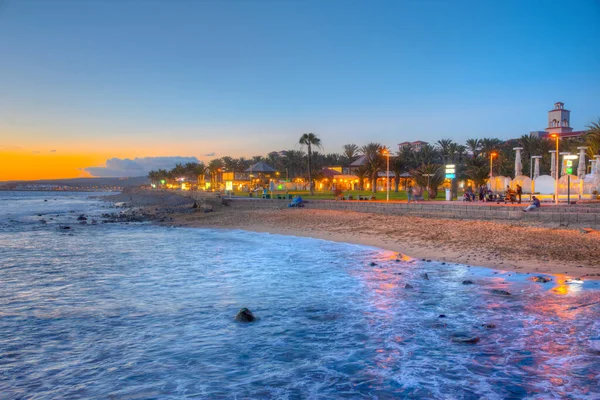 Sunset View Tengerparti Sétányon Maspalomas Gran Canaria Kanári Sziget Spanyolország — Stock Fotó