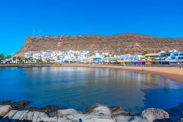 Sonniger Tag Strand Von Puerto Mogan Auf Gran Canaria Kanarische — Stockfoto