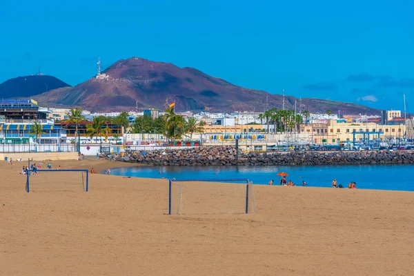 Playa Las Alcaravaneras Las Palmas Gran Canaria Canarische Eilanden Spanje — Stockfoto