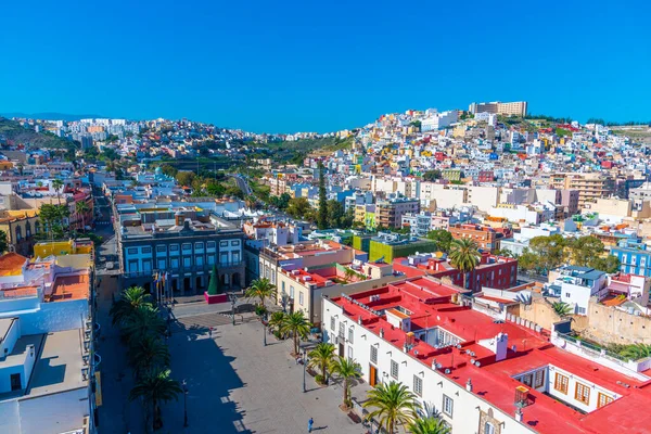 Las Palmas de Gran Canaria 'daki Santa Ana Meydanı' nın havadan görünüşü, Kanarya Adaları, İspanya.