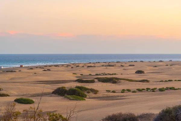 Sunset Sand Dunes Maspalomas Gran Canaria Canary Islands Spain — стоковое фото