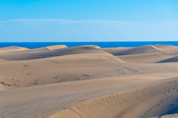 Sunset Sand Dunes Maspalomas Gran Canaria Canary Islands Spain — стоковое фото