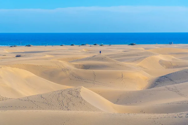 Sand Dunes Maspalomas Gran Canaria Canary Islands Spain — стоковое фото