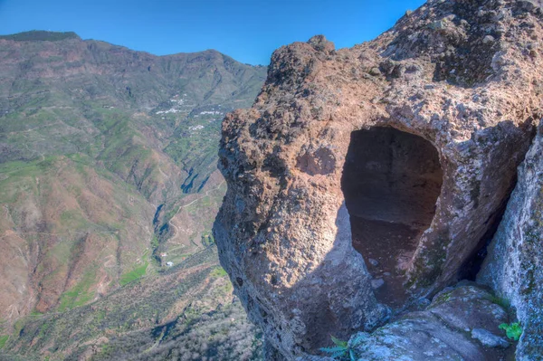 Cave Dwellings Roque Bentayga Gran Canaria Canary Islands Spain — Stock Photo, Image